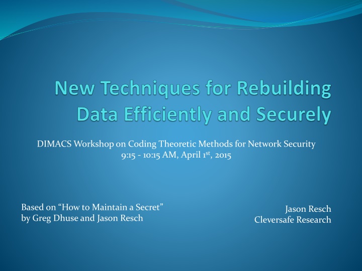 dimacs workshop on coding theoretic methods