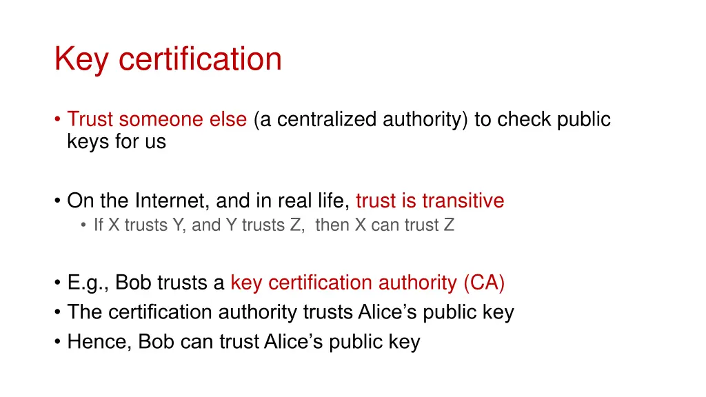 key certification