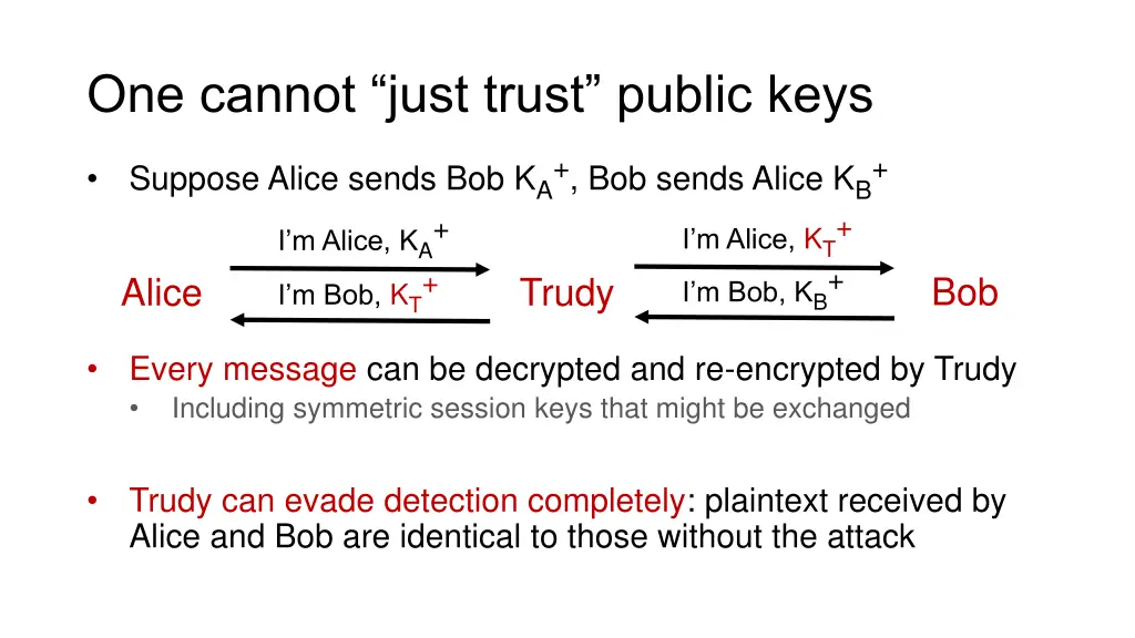 one cannot just trust public keys