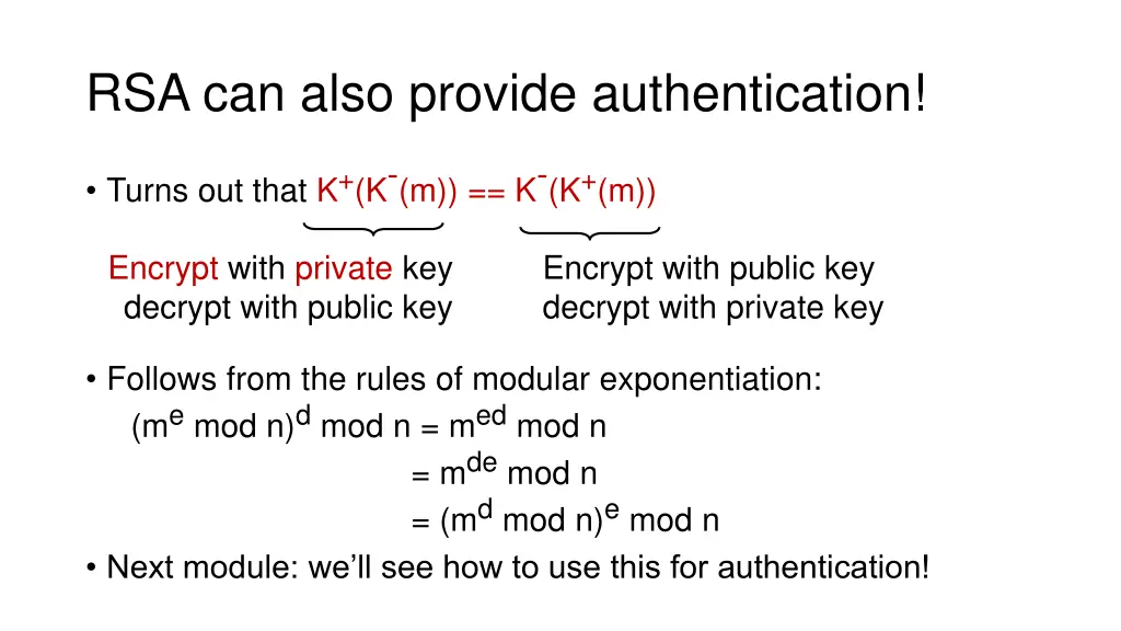 rsa can also provide authentication