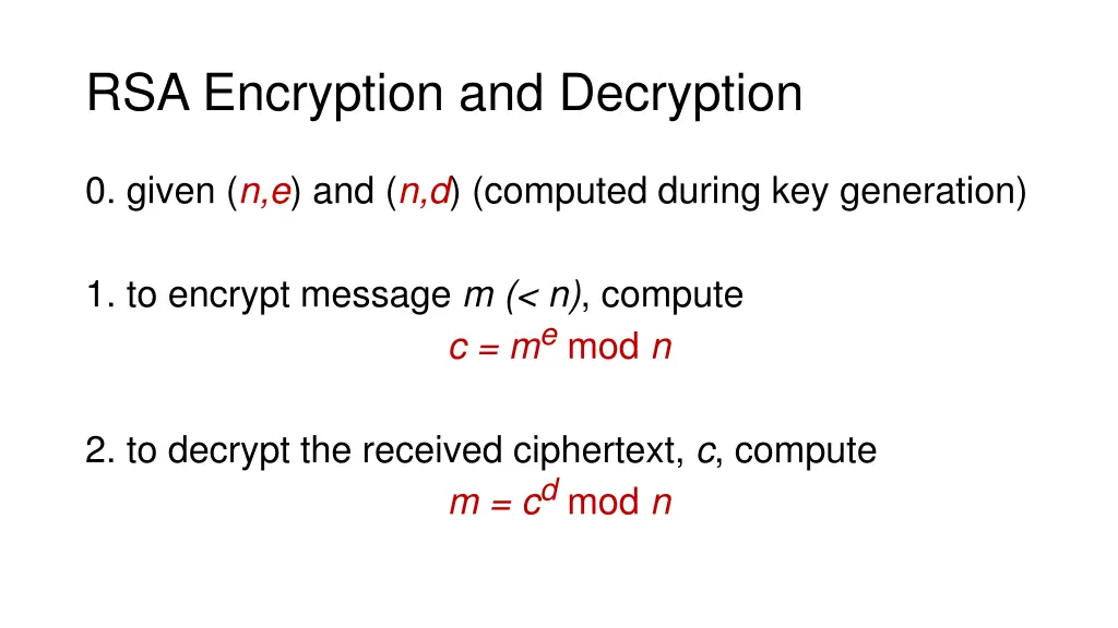 rsa encryption and decryption