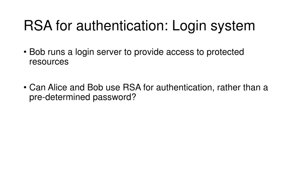 rsa for authentication login system