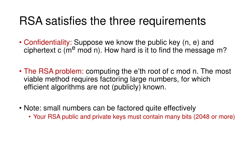 rsa satisfies the three requirements 2
