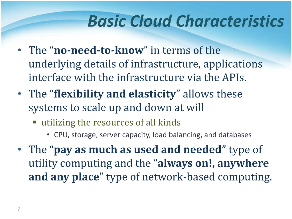 basic cloud characteristics