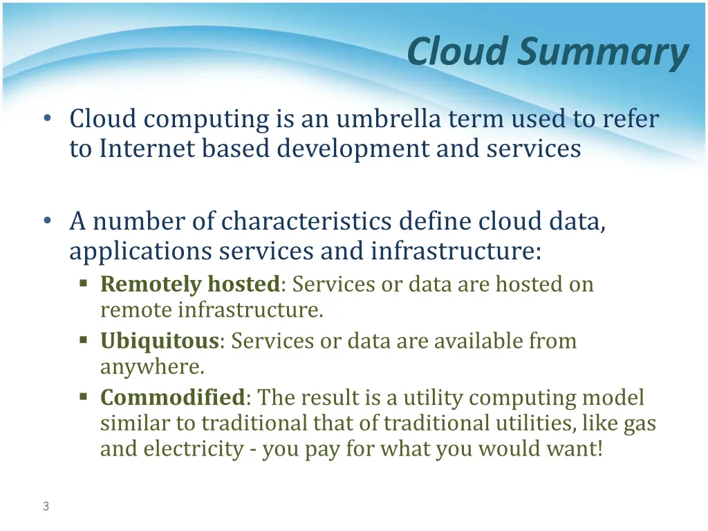cloud summary