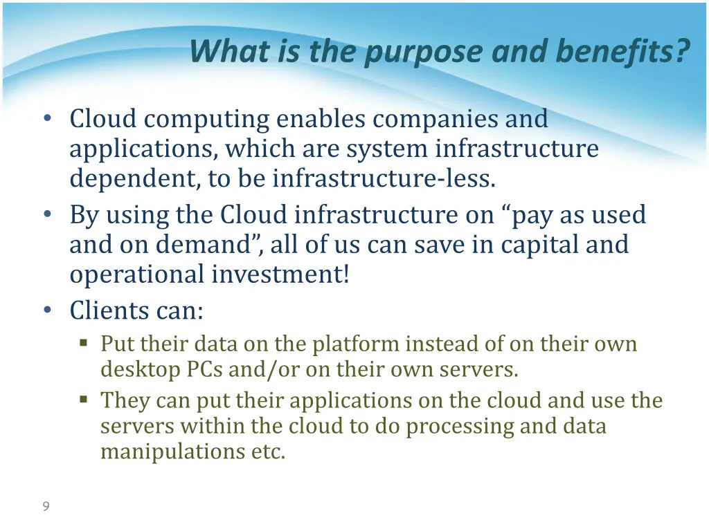 what is the purpose and benefits