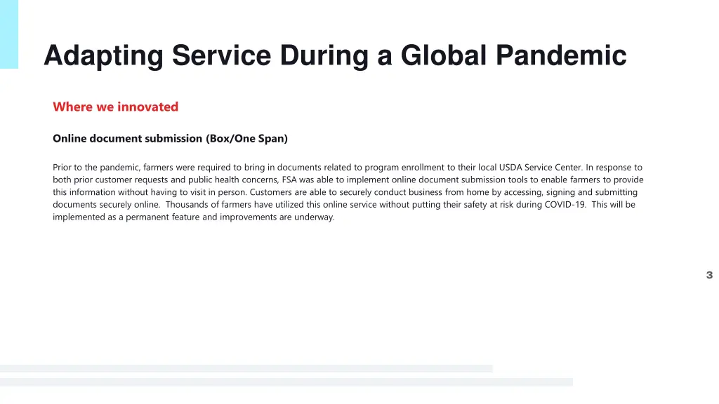 adapting service during a global pandemic