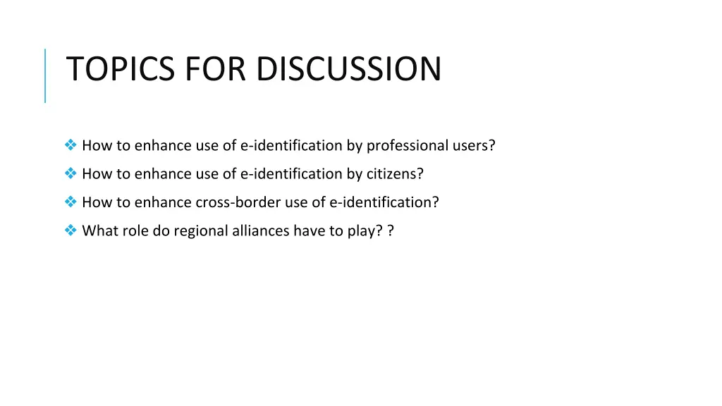 topics for discussion
