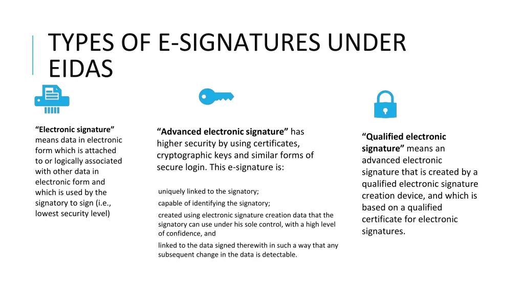 types of e signatures under eidas