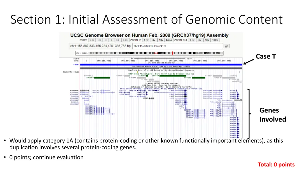 section 1 initial assessment of genomic content