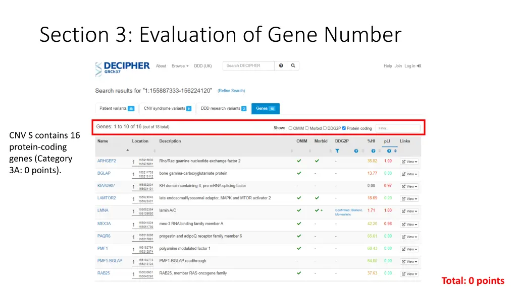 section 3 evaluation of gene number