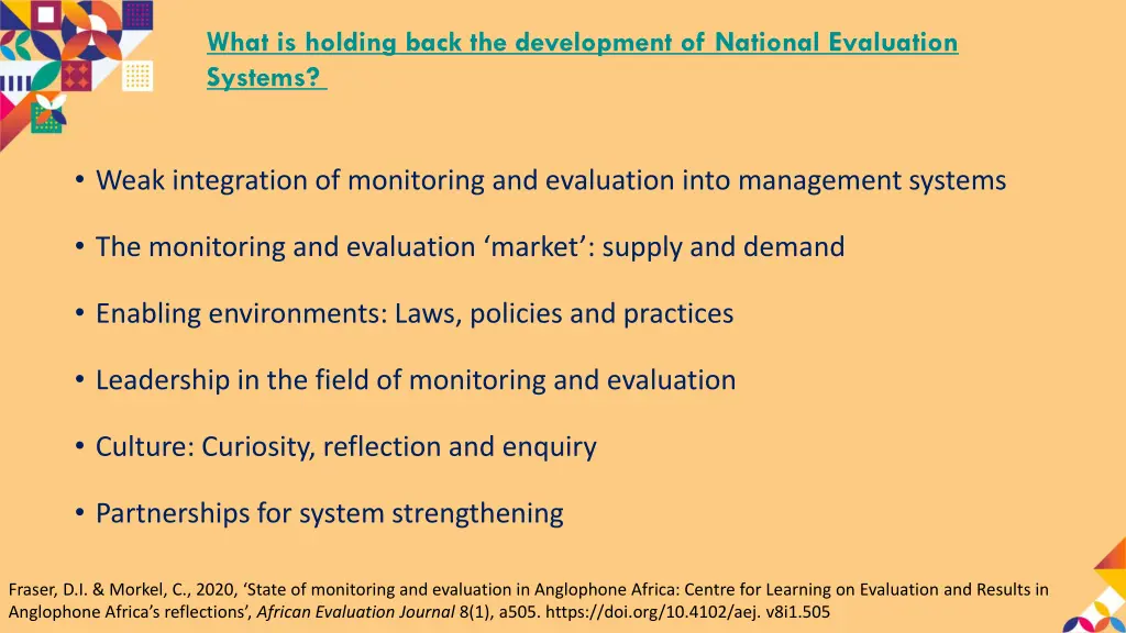 what is holding back the development of national