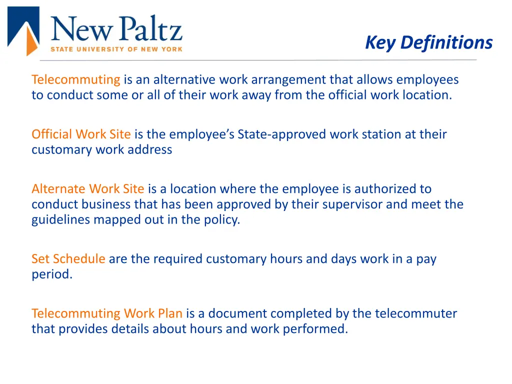 key definitions
