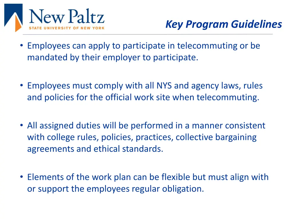 key program guidelines
