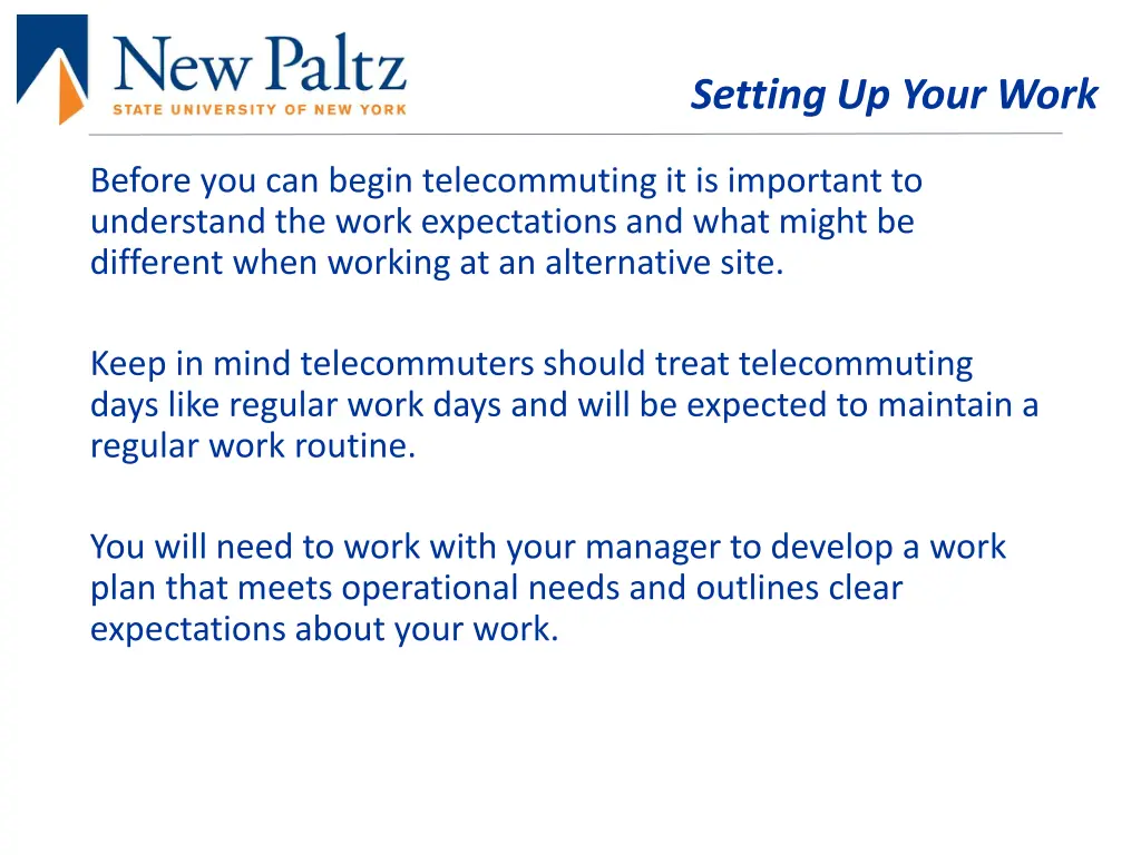 setting up your work