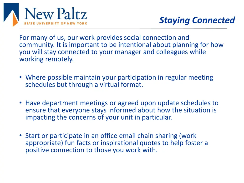 staying connected