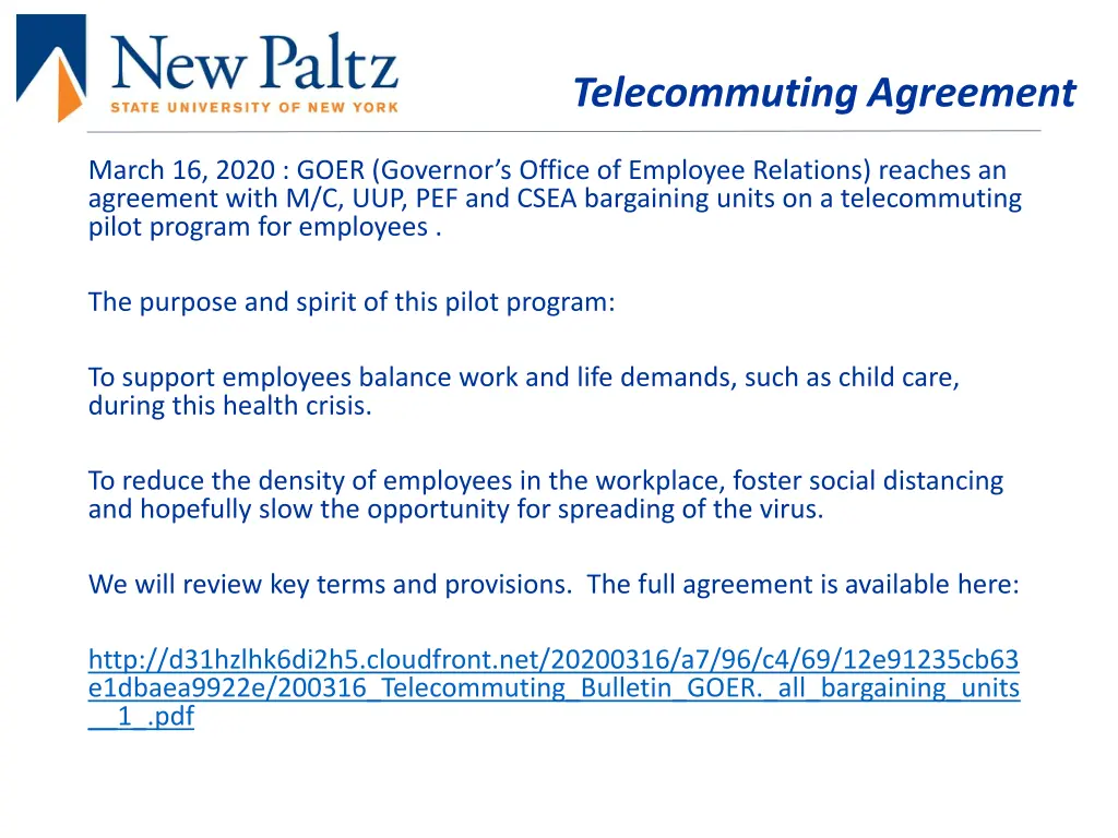 telecommuting agreement