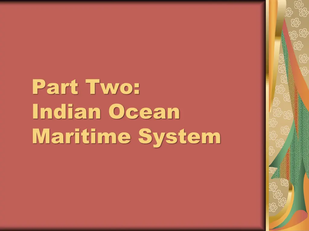part two indian ocean maritime system