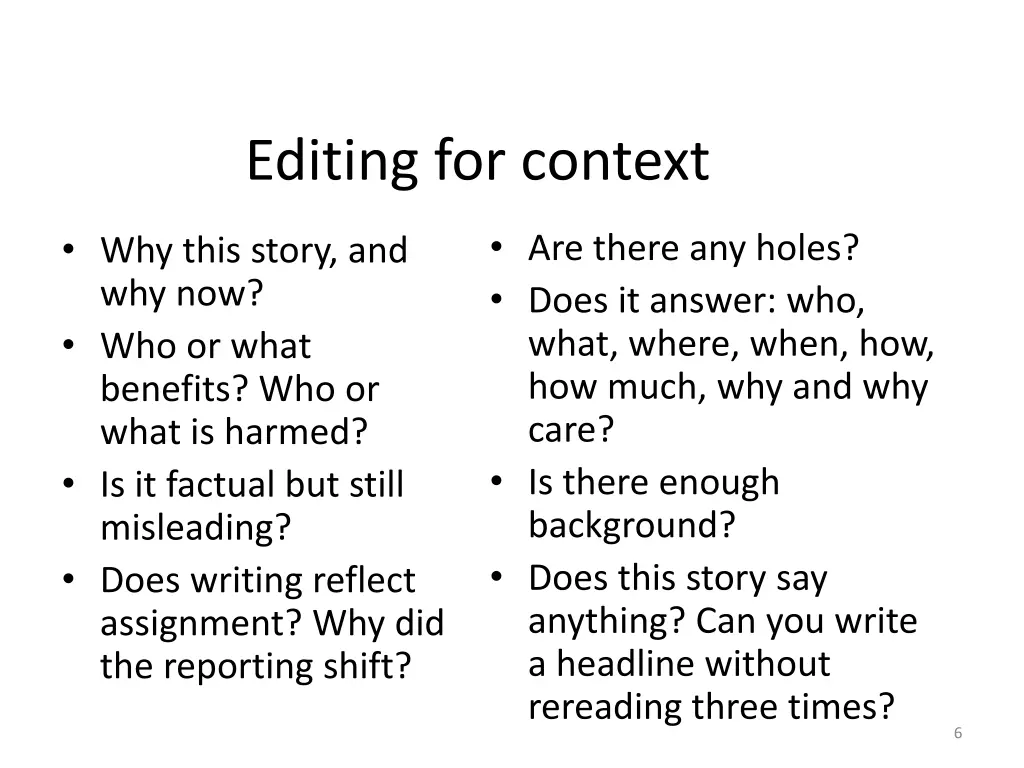 editing for context
