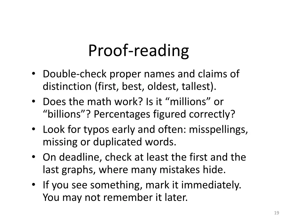 proof reading