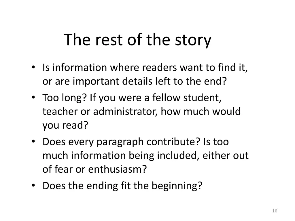 the rest of the story