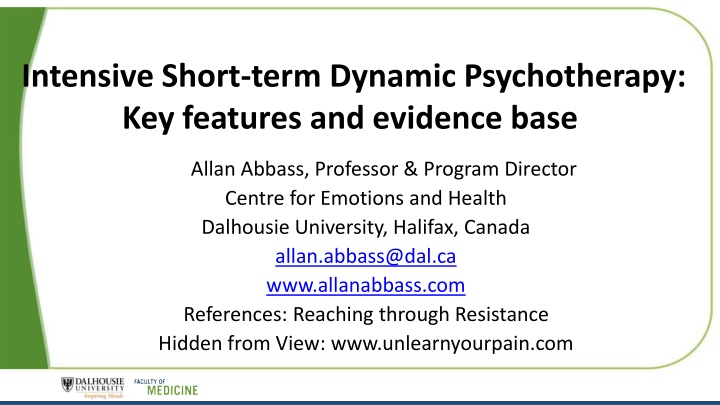 intensive short term dynamic psychotherapy