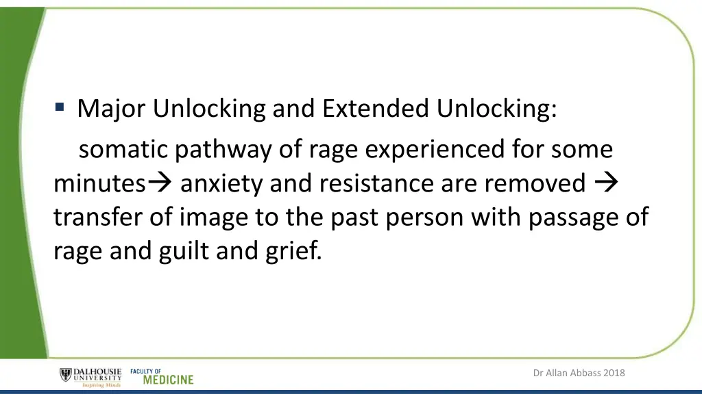 major unlocking and extended unlocking somatic
