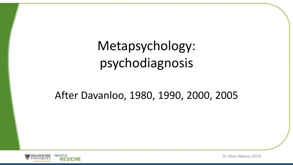metapsychology psychodiagnosis
