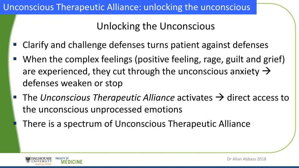 unconscious therapeutic alliance unlocking