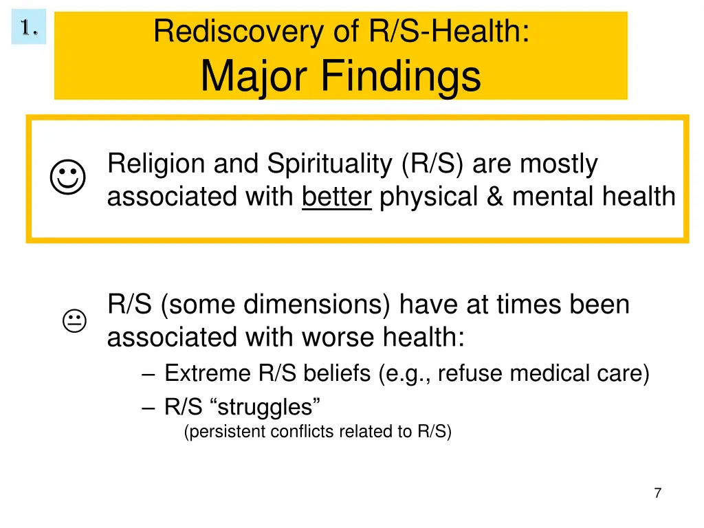 rediscovery of r s health major findings
