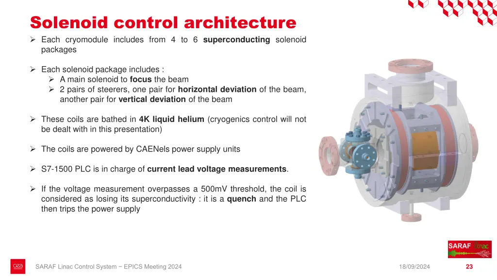 solenoid control architecture each cryomodule