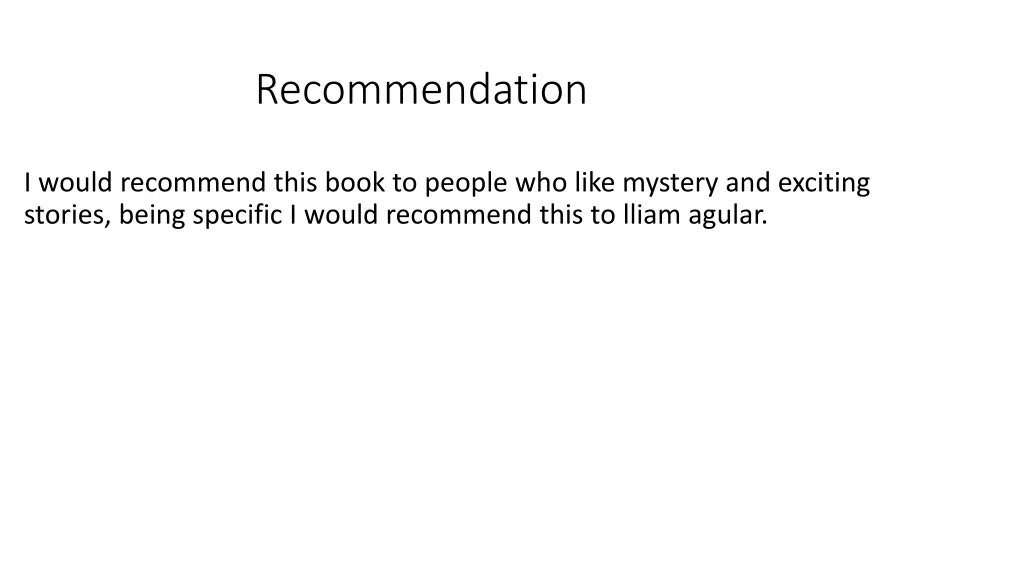 recommendation