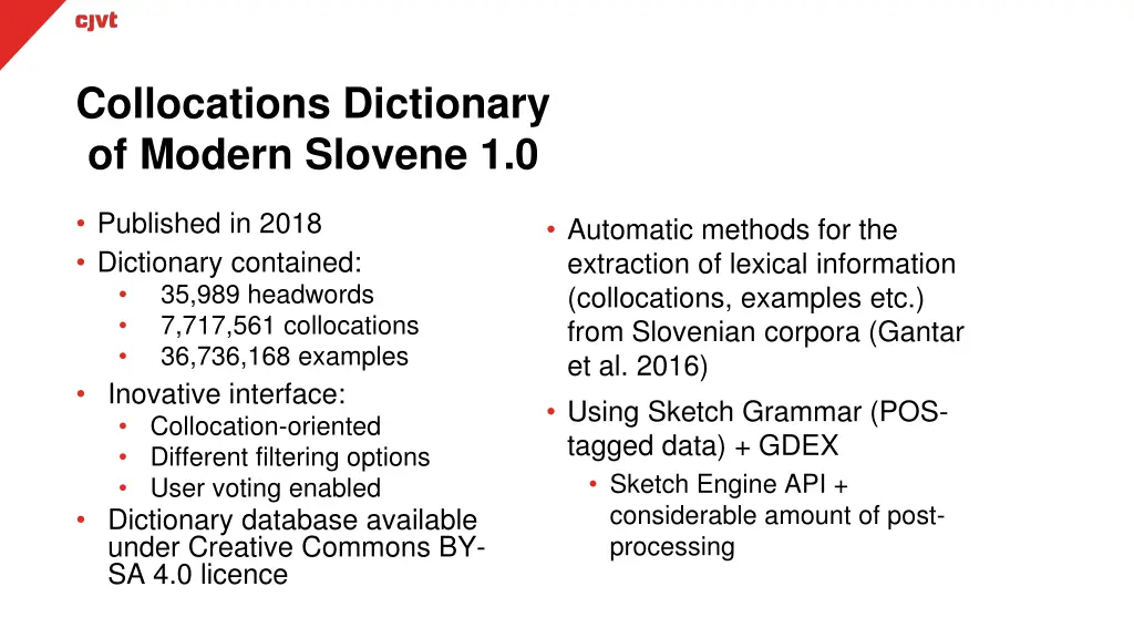 collocations dictionary of modern slovene 1 0