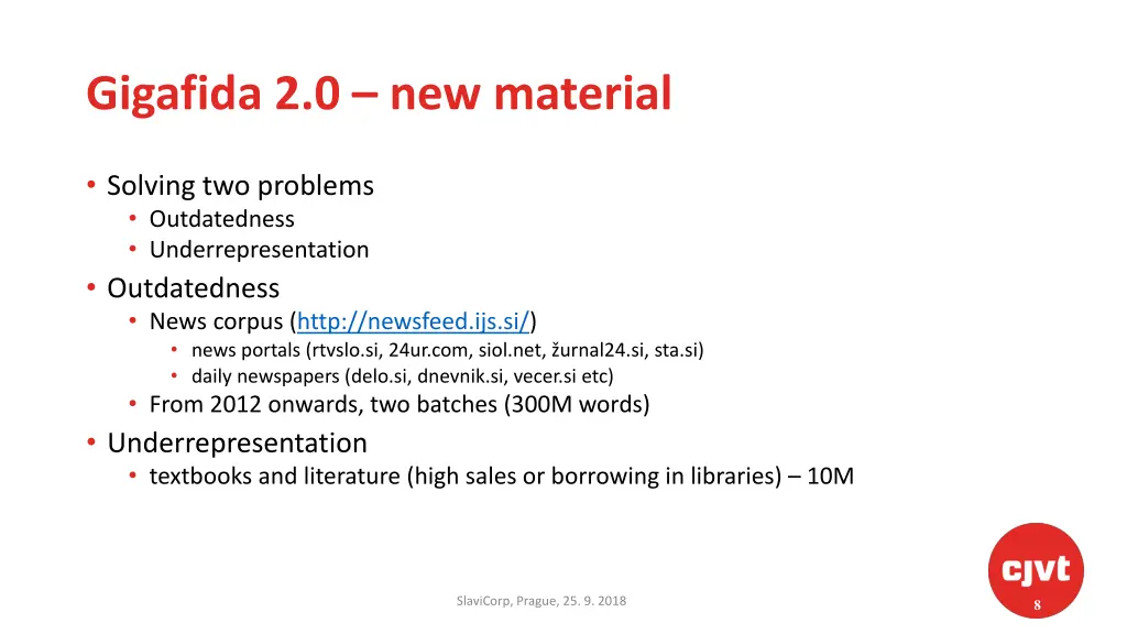 gigafida 2 0 new material