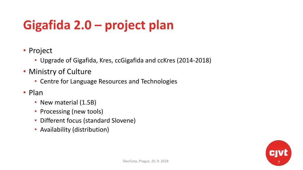 gigafida 2 0 project plan