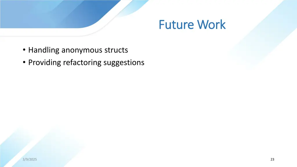 future work future work