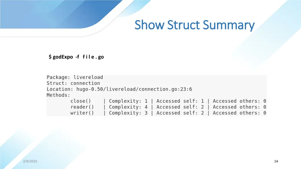 show show struct struct summary