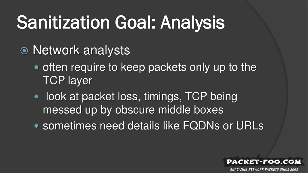 sanitization goal analysis