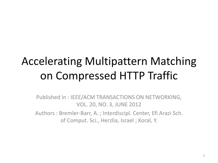 accelerating multipattern matching on compressed
