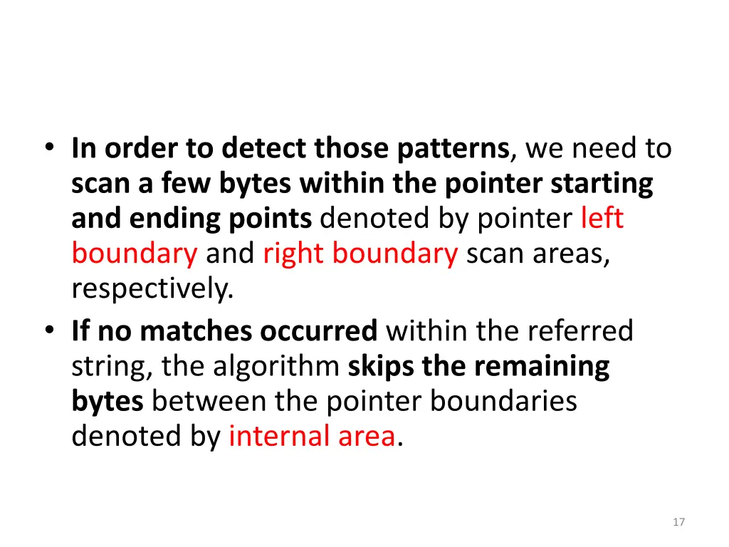 in order to detect those patterns we need to scan