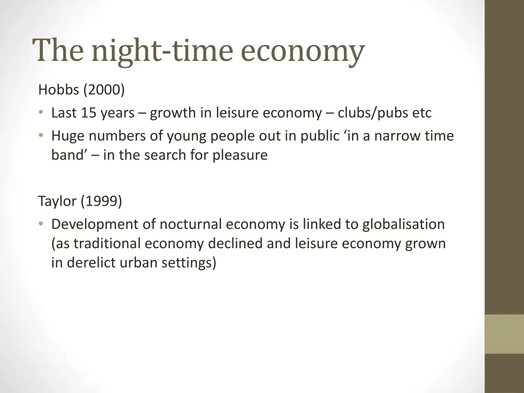 the night time economy