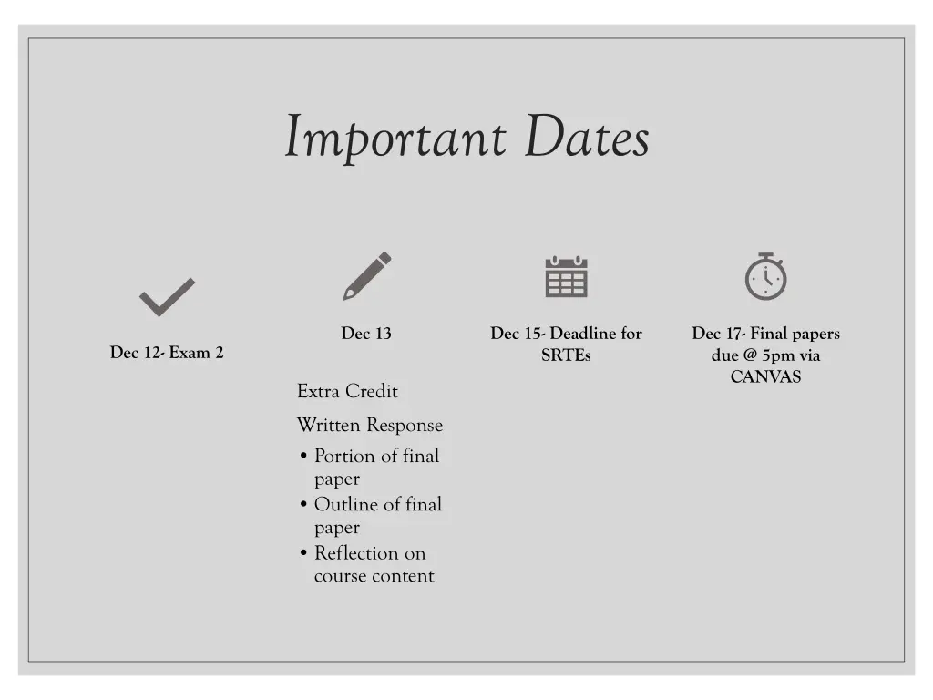 important dates
