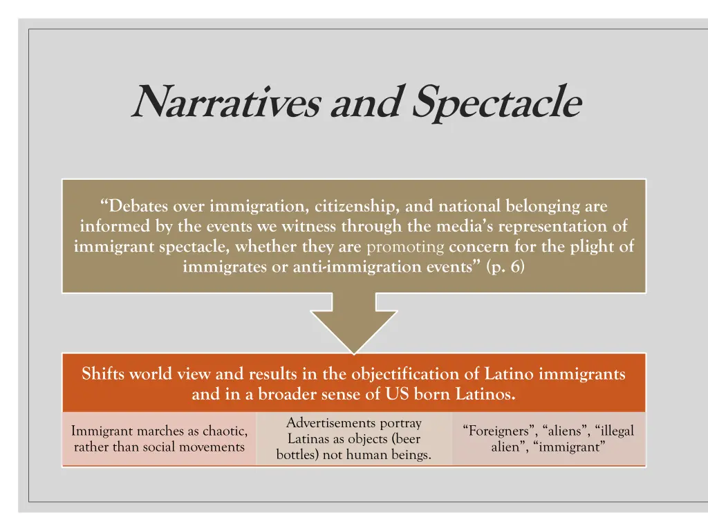 narratives and spectacle
