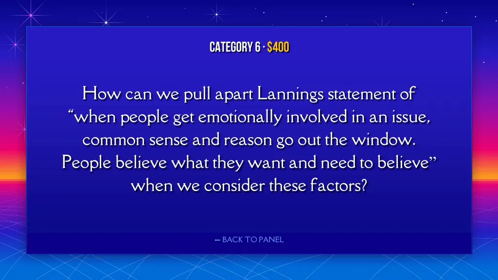 how can we pull apart lannings statement of when