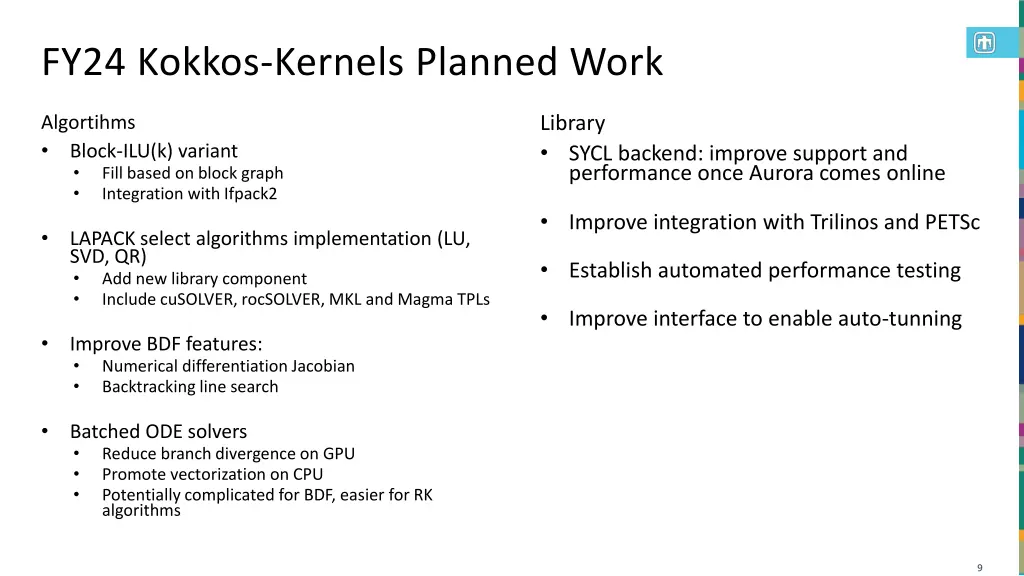 fy24 kokkos kernels planned work
