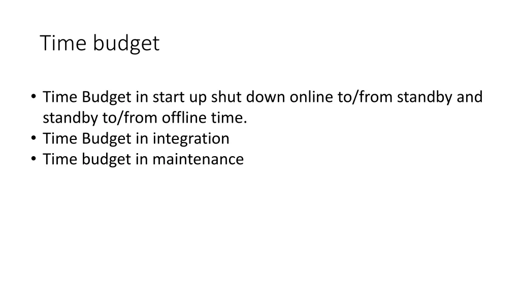 time budget