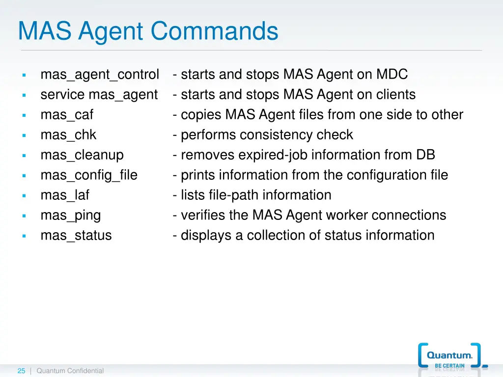 mas agent commands