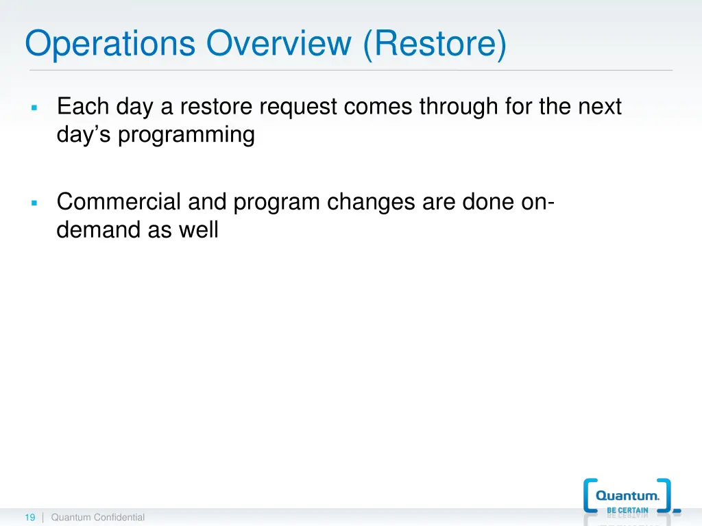 operations overview restore