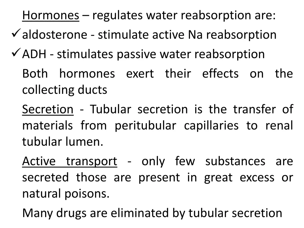 hormones regulates water reabsorption
