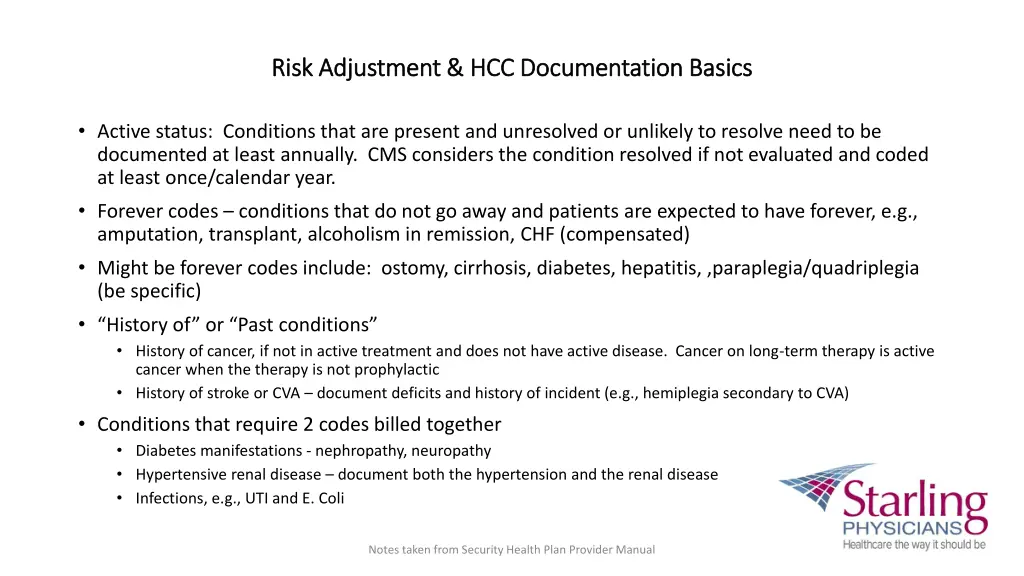 risk adjustment hcc documentation basics risk 4
